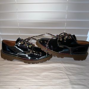 Vintage Dr. Martens Kid's Rainbow Stitched Patent Leather Shoes Size 2